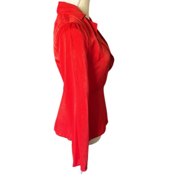 L'Academie Red Sexy Low Cut V “The Russell” Blouse- XS - Picture 6 of 14